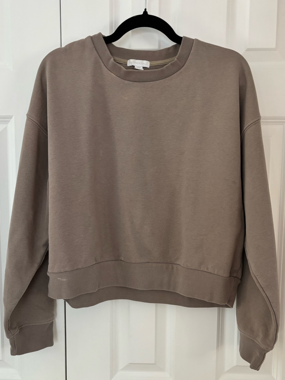 Beyond Yoga Relaxed Crewneck Sweatshirt in Taupe